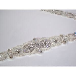 Beaded rhinestone bridal belt beaded bridal wedding dress belt bridal belt sash
